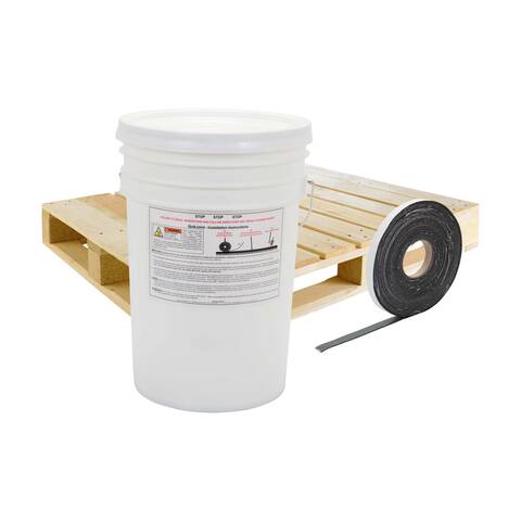 image of a pallet, bucket and 1 inch quikjoint crack tape