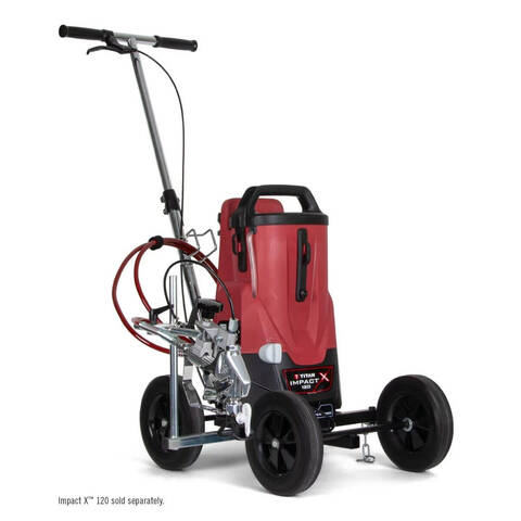 Overview of the Titan Sidestriper Pro with the Impact X 120 18 volt paint sprayer 2441253A