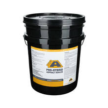 Front view of BIG A Pro-Hybrid asphalt sealer 5-gallon container on a solid white background