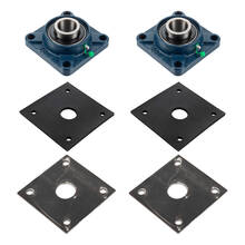 Overview showing the 1.25 inch flange bearing with gasket and mounting bracket