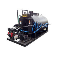 Left side overview of the Sealmate 500 gallon skid sprayer