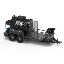 Overview image of the RynoWorx Airboss 750 Elite Sealcoat Trailer showing the front-right perspective