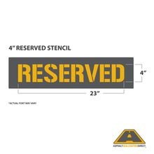 Image of 4" RESERVED Stencil