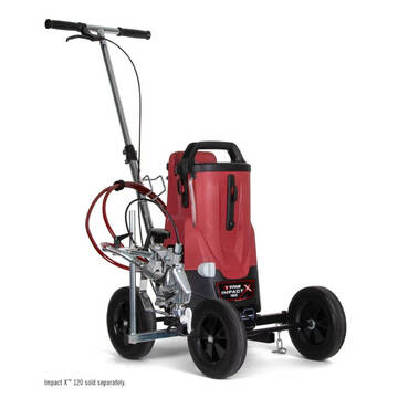 Overview of the Titan Sidestriper Pro with the Impact X 120 18 volt paint sprayer 2441253A