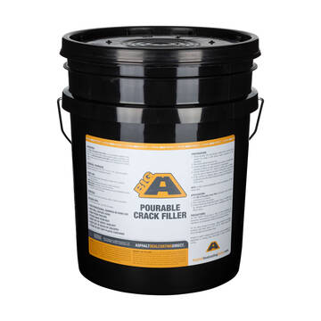 Overview of a 5 Gallon bucket of BIGA cold applied rubberized crackfiller