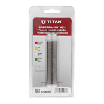 Image showing the packaged Titan medium mesh unthreaded paint spray gun filter
