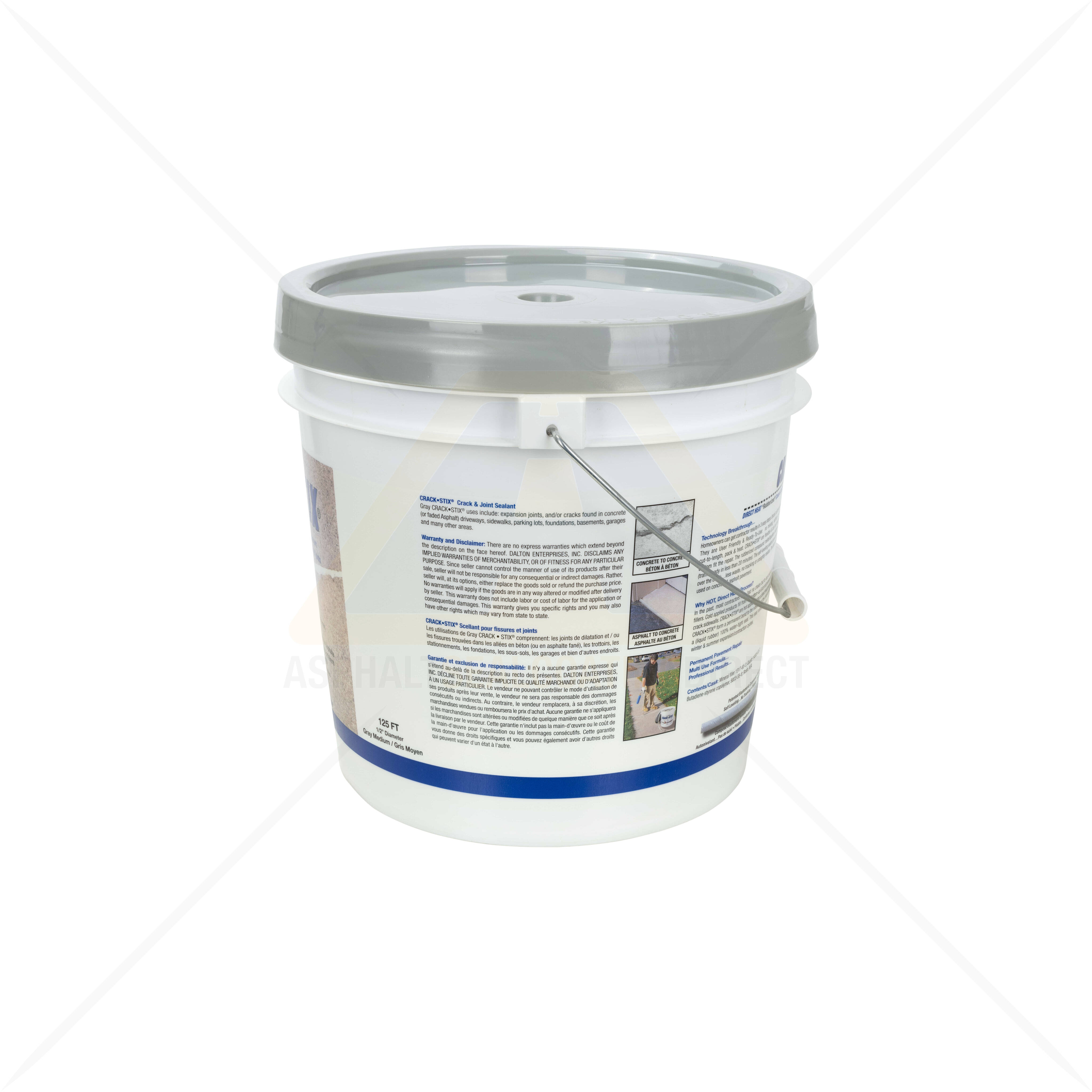 1/2in x 125ft Gray CrackStix Bucket Concrete Crack Repair 2051 For
