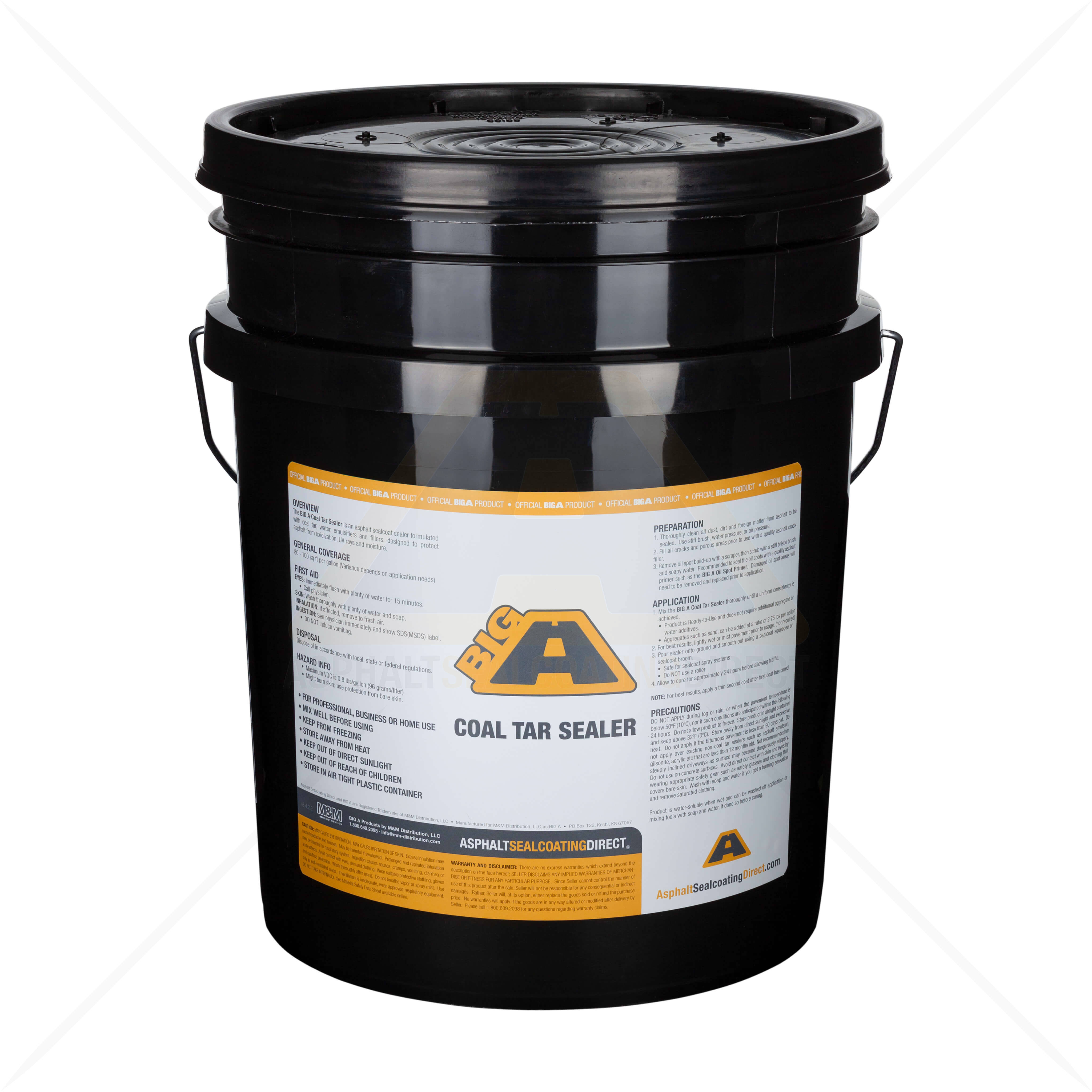 BIG A Coal Tar Asphalt Sealer 5 Gallon Bucket For Black ...