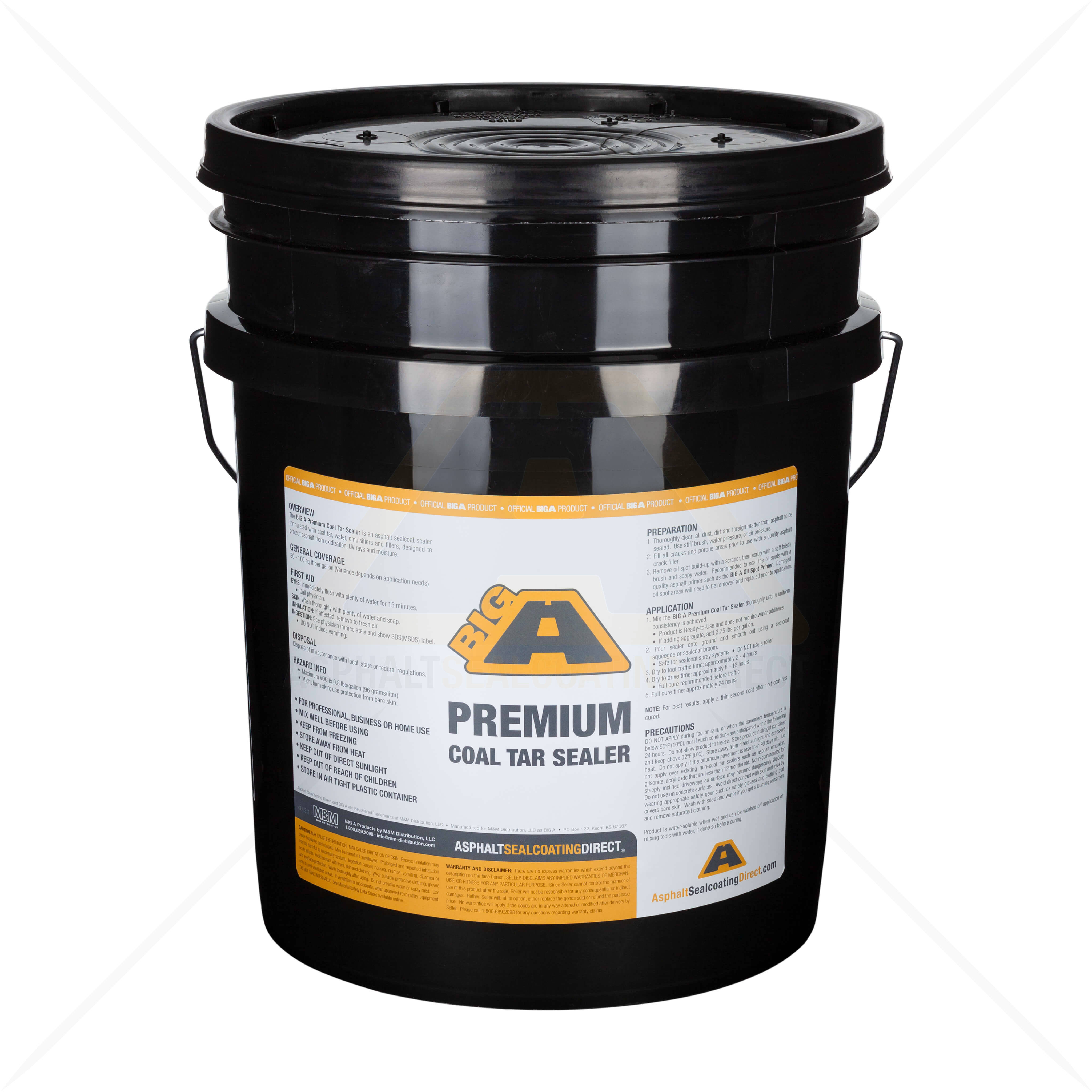 BIG A Premium Coal Tar Asphalt Sealer 5 Gallon Bucket For ...