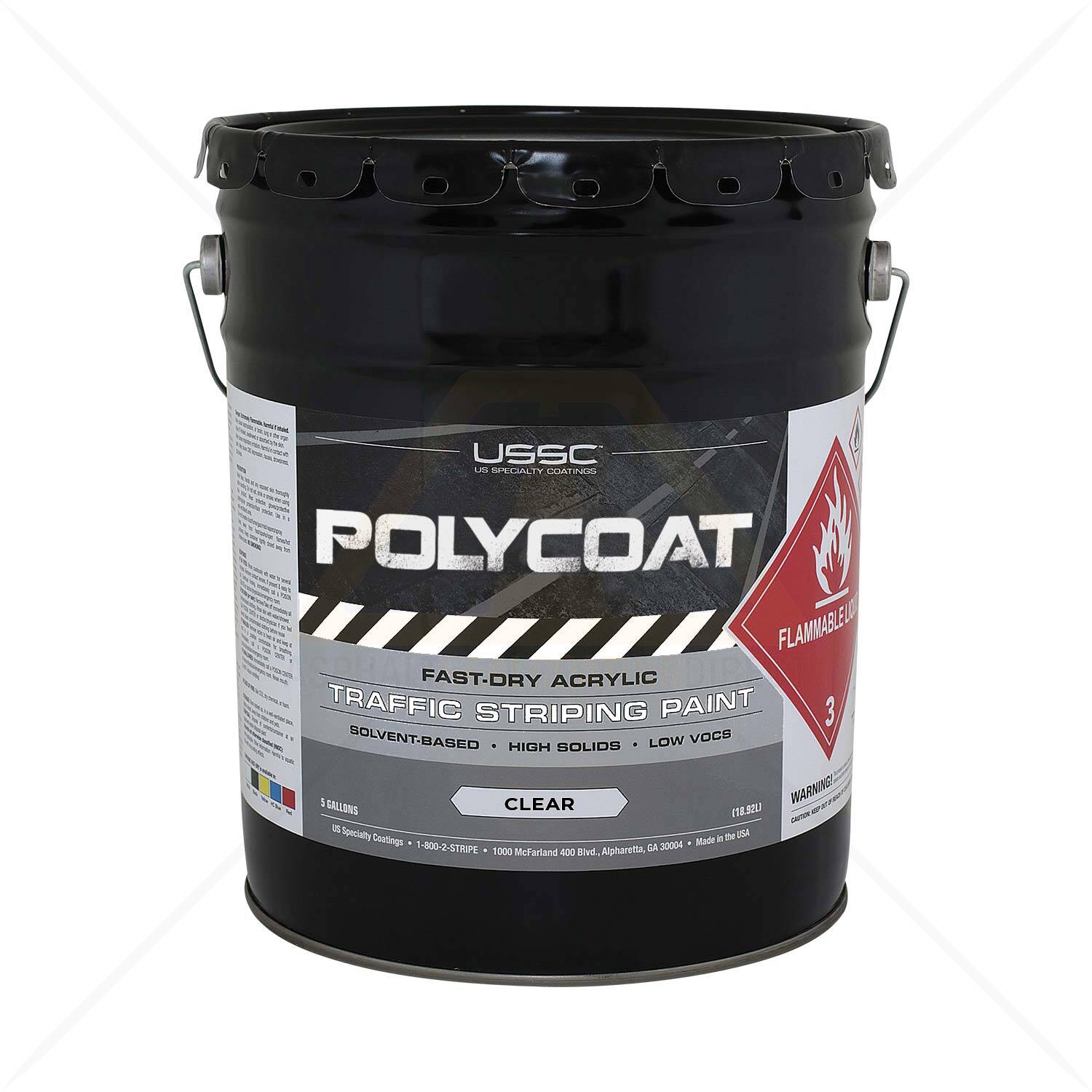 5 Gallon Polycoat Solvent Based Line Striping Clear Coat Paint For