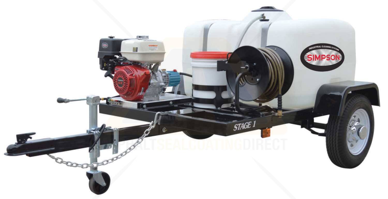 Simpson Cold Water Parking Lot Pressure Washing Trailer 95001 For Sale