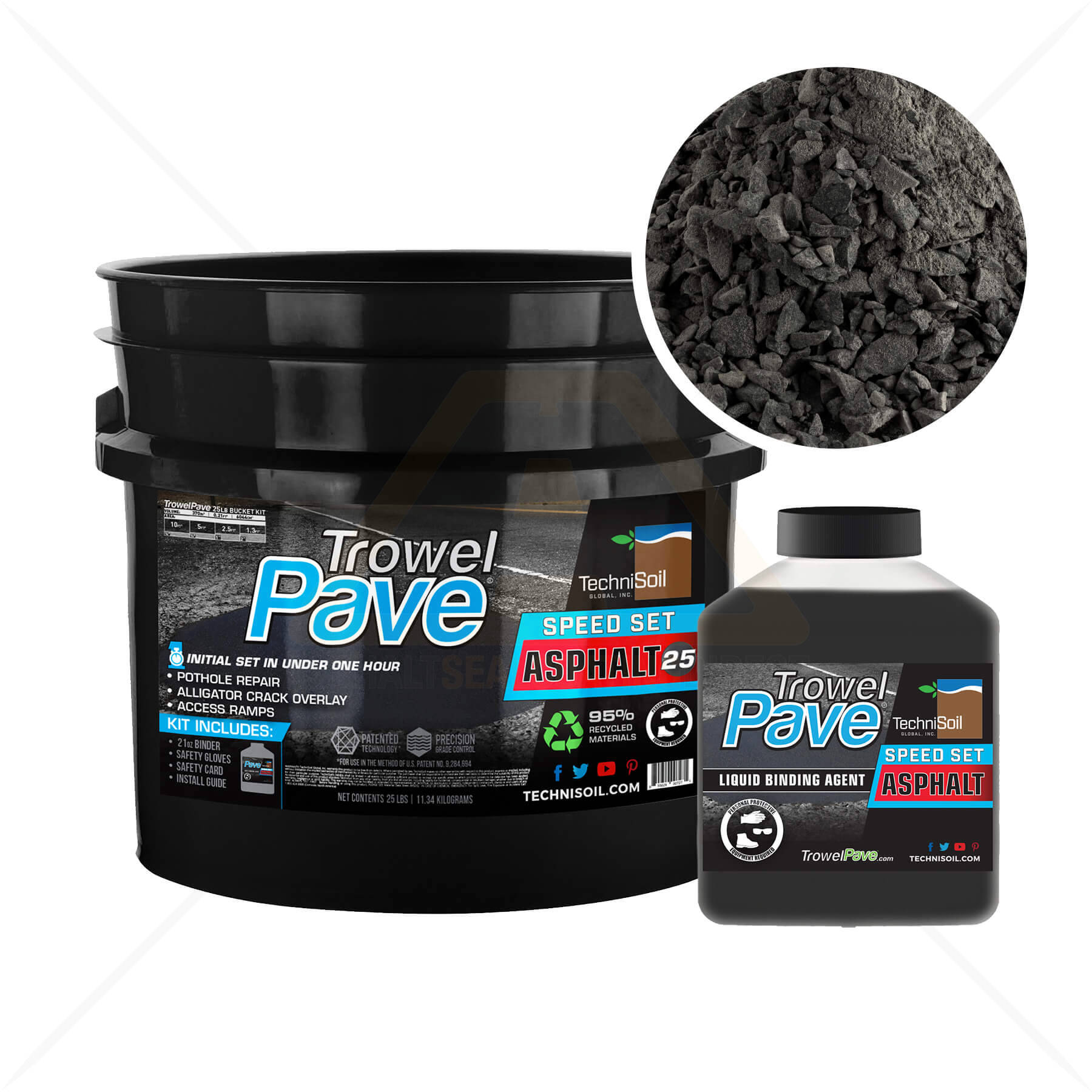 Technisoil 25lb Trowelpave Speedset Pothole And Bird Bath Asphalt Patching For Sale Asphalt Sealcoating Direct