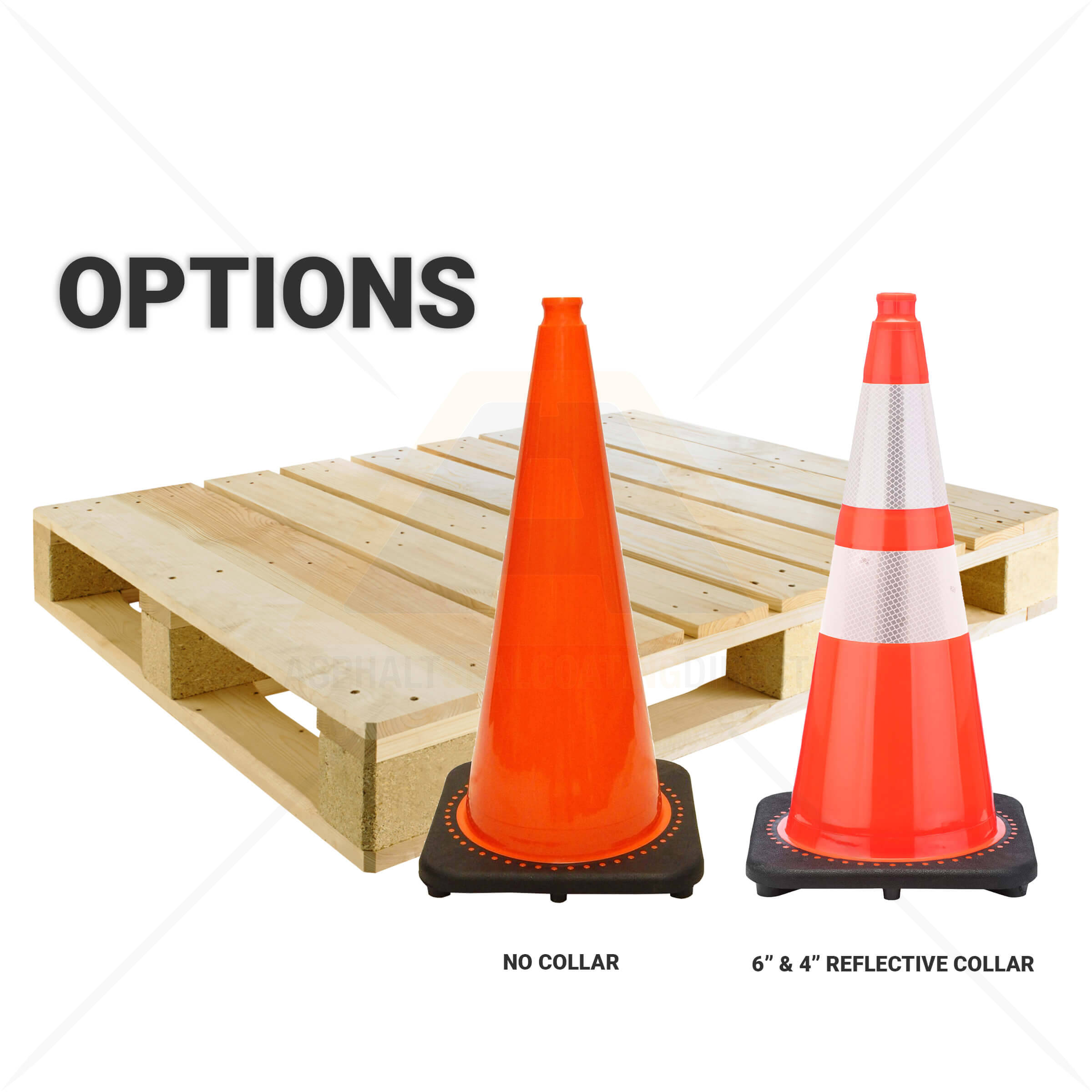 Traffic Cone-JBC 28" 7lb Wide Body w/ 4" & 6" reflective collar Package of 6
