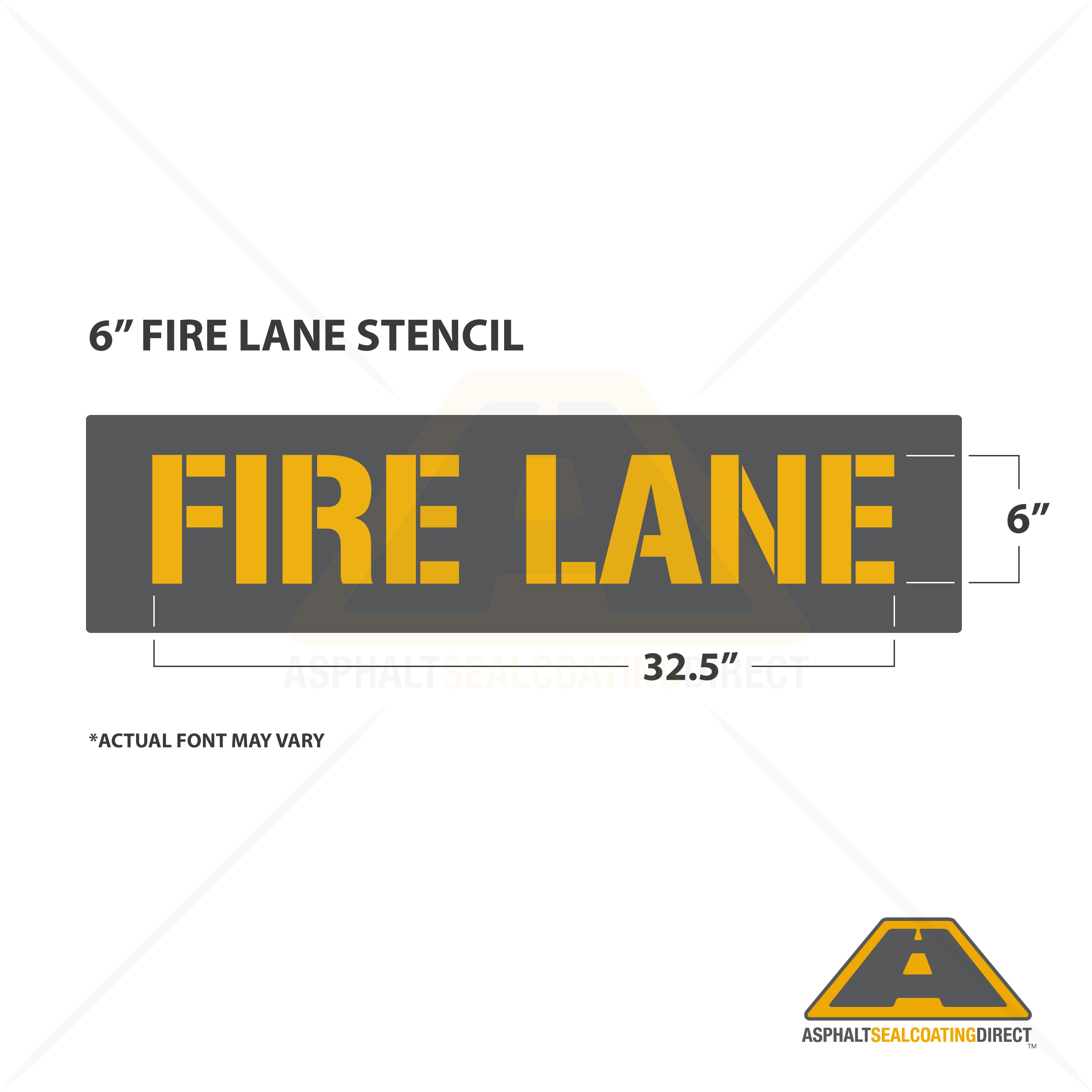 FIRE LANE PARKING LOT STENCIL 6 INCH LETTERS 40" LONG FREE SHIPPING 