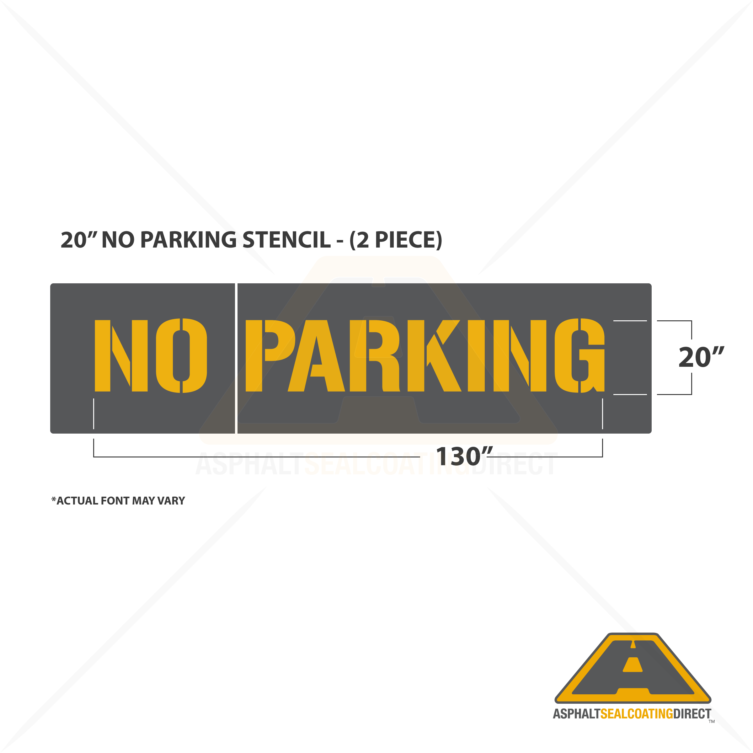 1F122 Safety Stencil No Parking PVC Plastic 