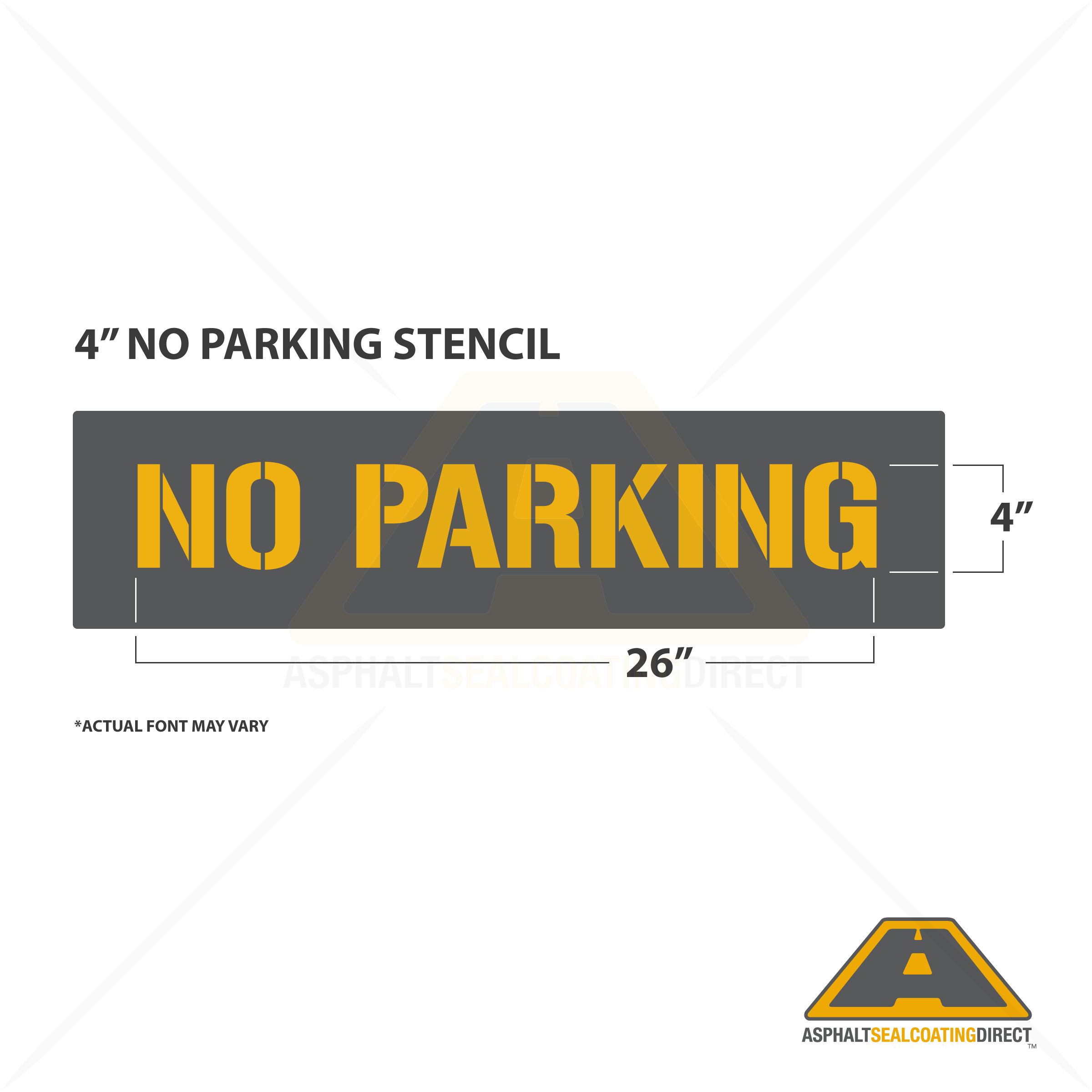 Newstripe 4 No Parking, 1/8 Thick, PolyTough, Plastic, White