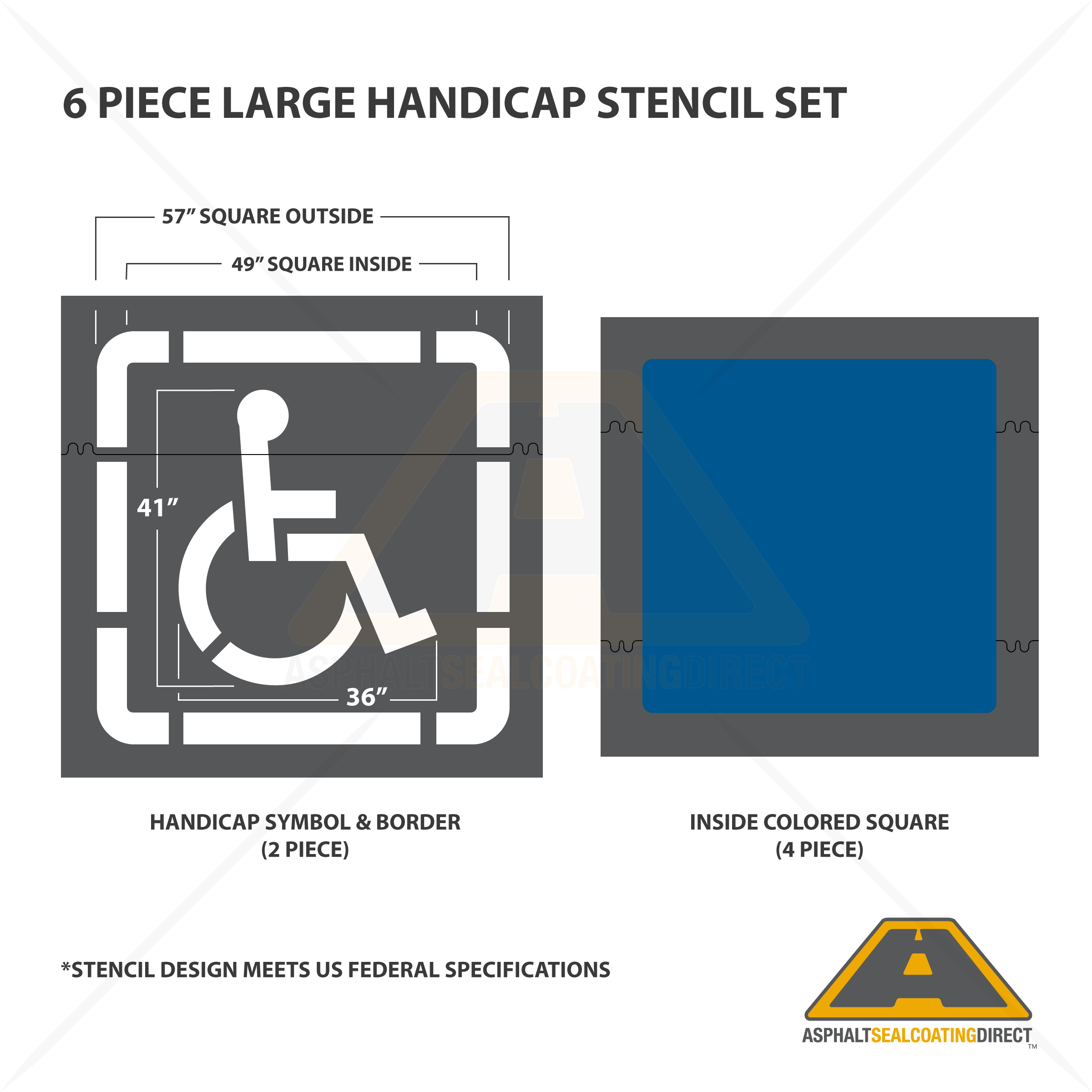 Handicap Parking Lot Paint Stencils - Federal For Sale