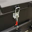 Closeup of the lid latch